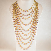Load image into Gallery viewer, All That Jazz - Multi-Strand Beaded Long Necklace in  Peach and Purple
