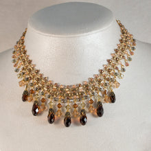 Load image into Gallery viewer, All That Jazz - Crystal Multi Drop Collar Necklace in Topaz, Champagne and Olivine
